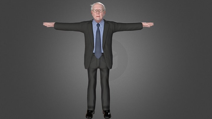 Bernie Sanders game ready not rigged character 3D Model