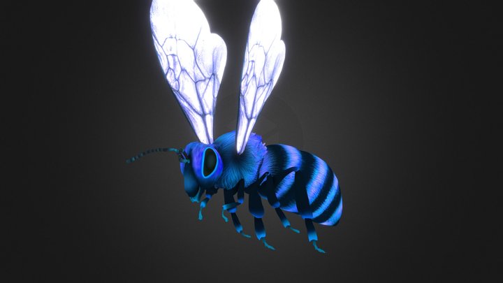 Stylized Flying Bee Bird Rigged 3D Model