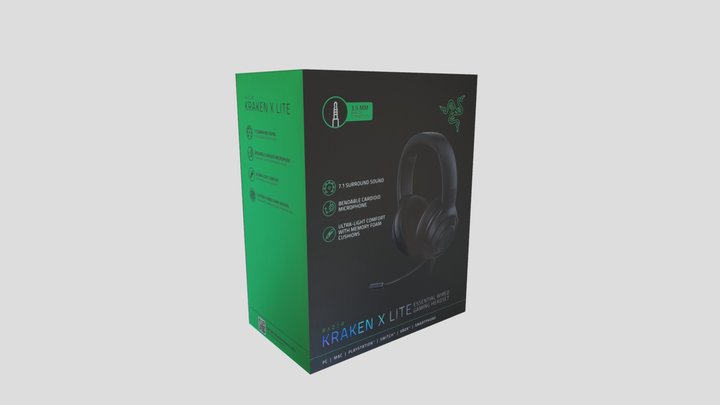 Razer KRAKEN X LITE Cartboard Box – Free 3D Model STL