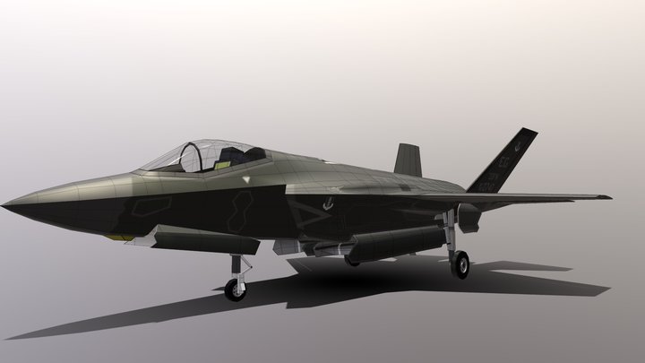 Low poly 1:1 USAF F35A 3D Model