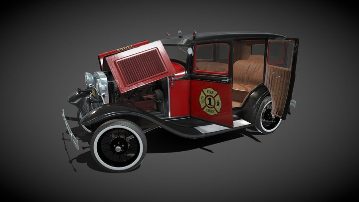 FordA_FireCar 3D Model