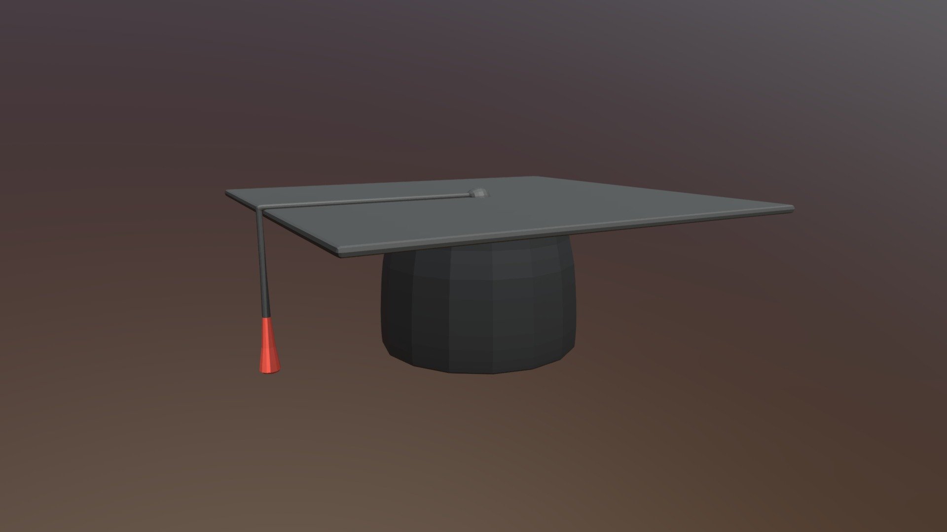 Low Poly Cartoon Graduation Hat