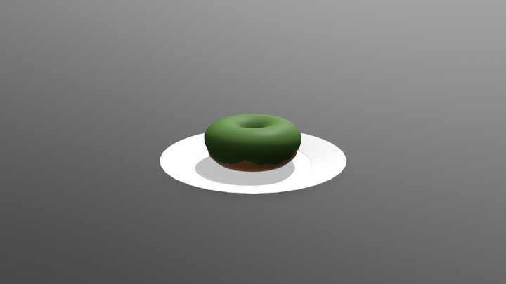 A generic matcha donut 3D Model