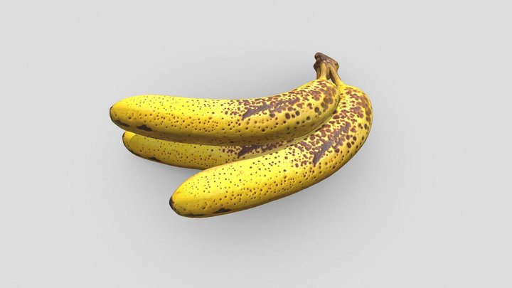 Banana - Bunch 3 Bananas 3D Model
