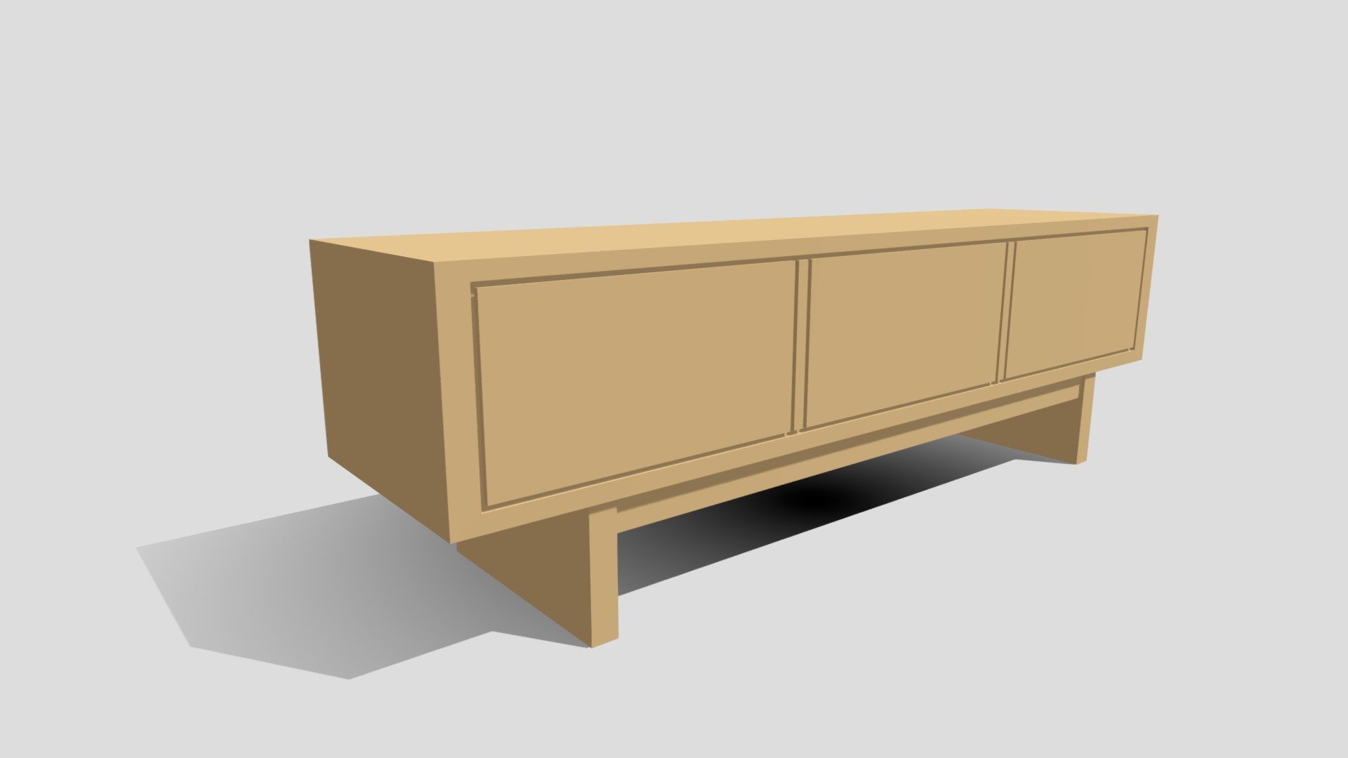 Low Poly Wooden TV Cabinet #6