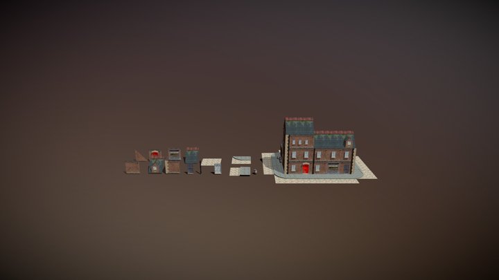 19th Century Modular Building Pack Example 3D Model