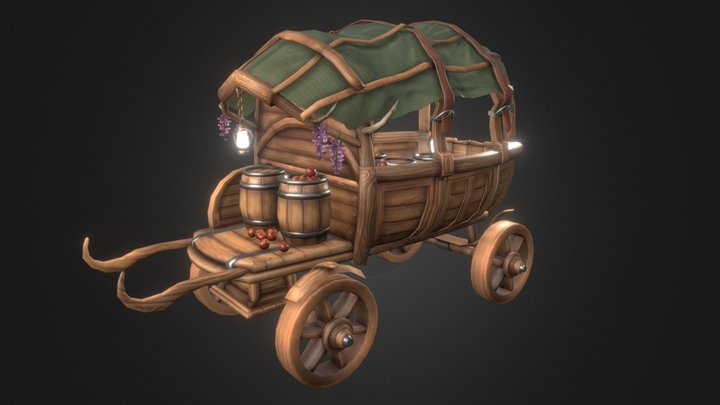 Merchant's Apple Cart 3D Model