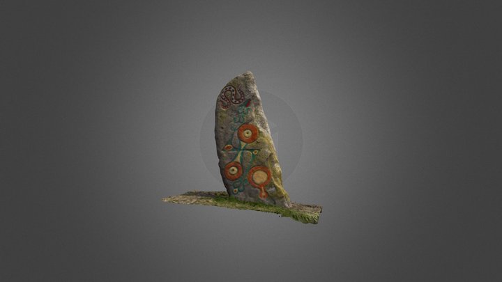 Aberlemno 1 with Interpretive Painting 3D Model