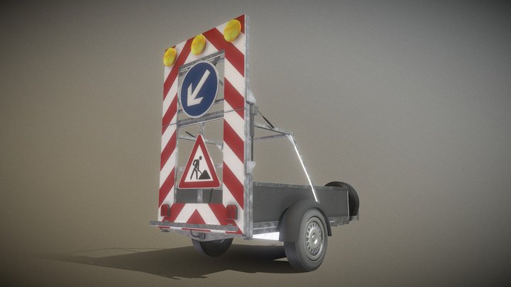 Moveable Road Barrier Basic Version 3D Model