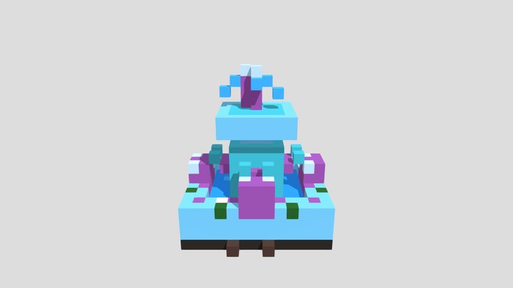 Crystal Forest Fountain - Voxel 32x32 (Animated) – Gratis 3D-model STL