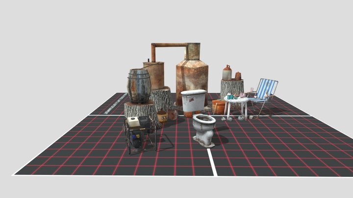Forest loner detailed props 3D Model