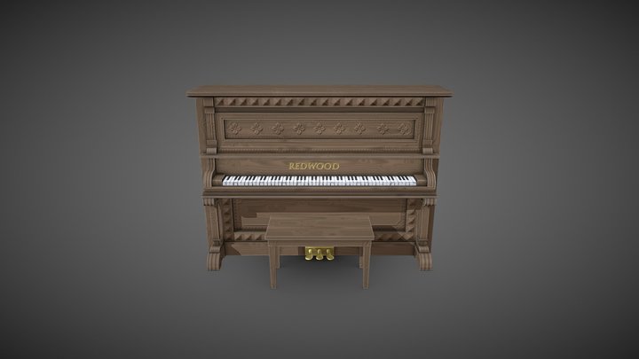 Saloon Piano 3D Model