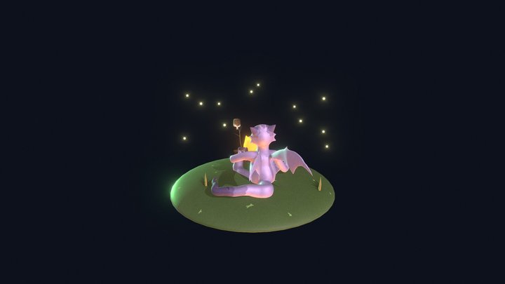 dragon boy at a campfire 3D Model