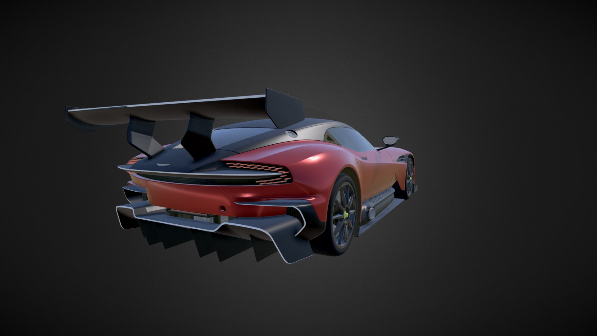 3D model Aston Martin VULCAN - This is a 3D model of the Aston Martin VULCAN. The 3D model is about a red and white sports car.