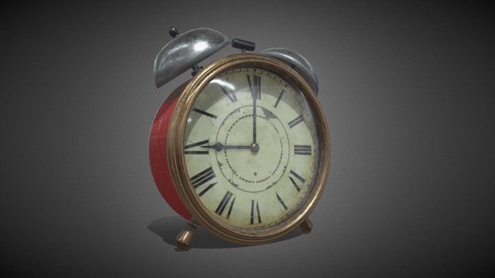 Antique Alarm Clock 3D Model