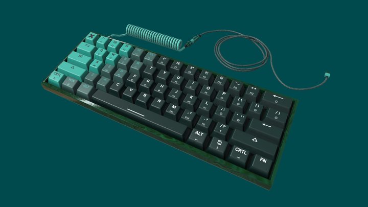 keyboard Skyloong SK61 - Green 3D Model