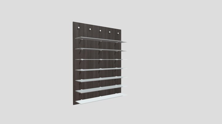 36.5"W x 47.5"W wall-mount backboard 3D Model