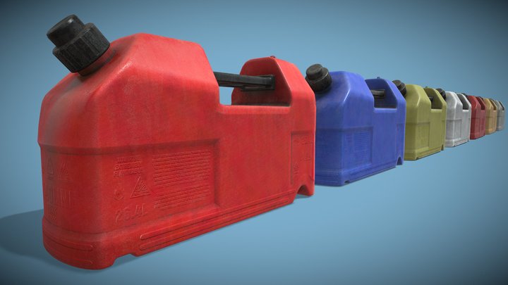 Unique HDPE Plastic Gasoline Cans B 3D Model