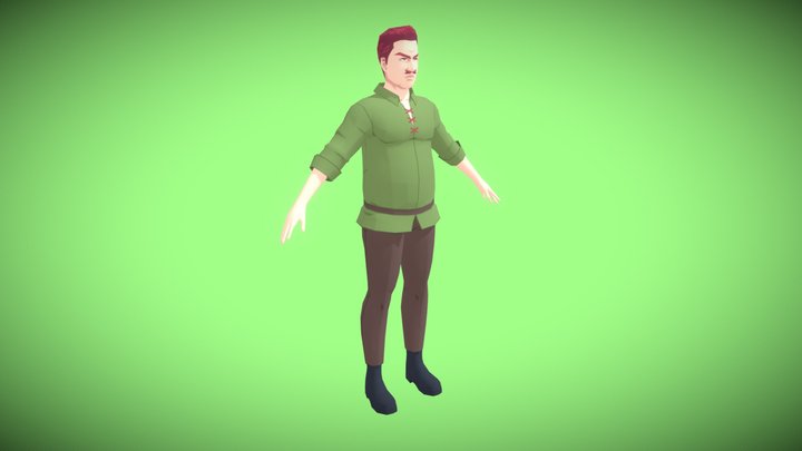anime farmer character 3D Model