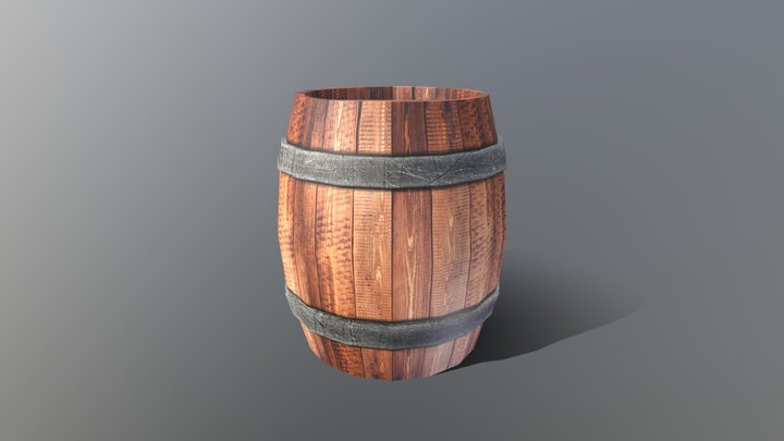 wooden Barrel 3D Model