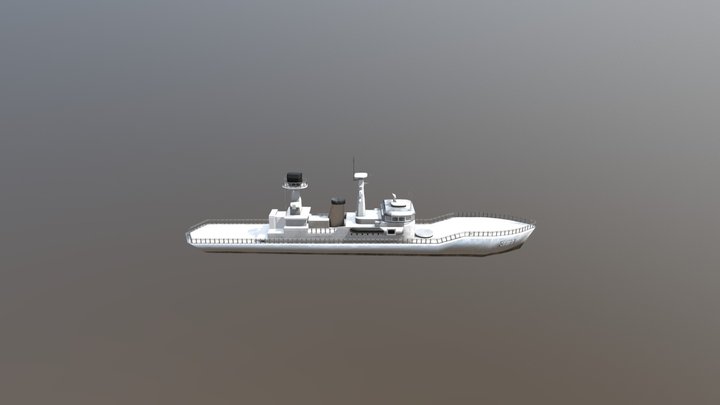 KRI-351 Indonesian Warship 3D Model