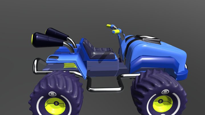 Blue Kart/Cart 3D Model