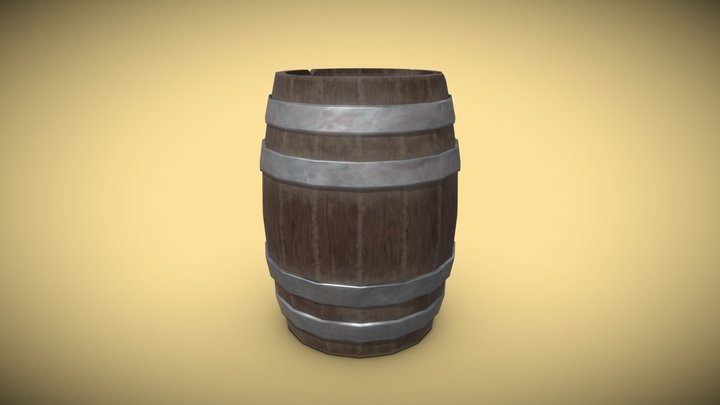 Wood Barrel 3D Model