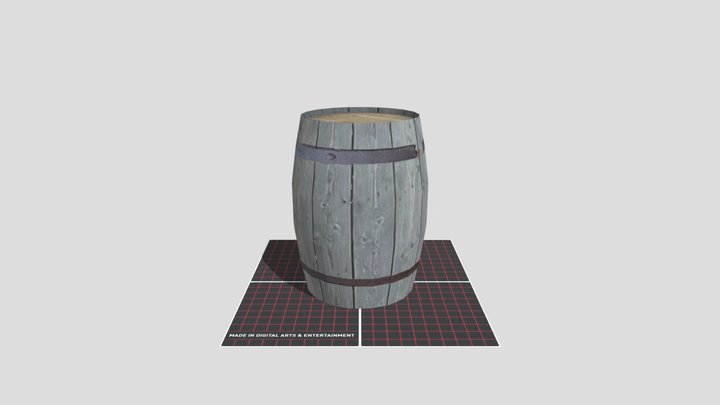 Wooden Barrel 3D Model
