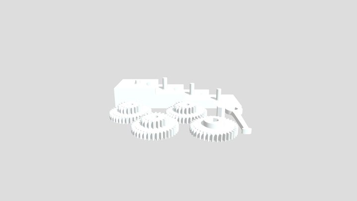 Simple Step-up Gear System 3D Model