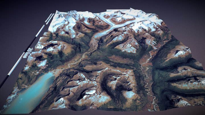 Yendegaia Bay, Darwin Mountain Range 3D Model