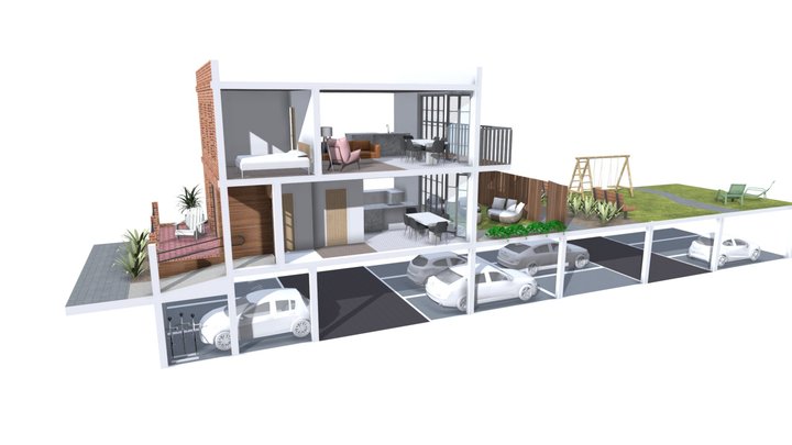 Apartments_basement parking2 3D Model