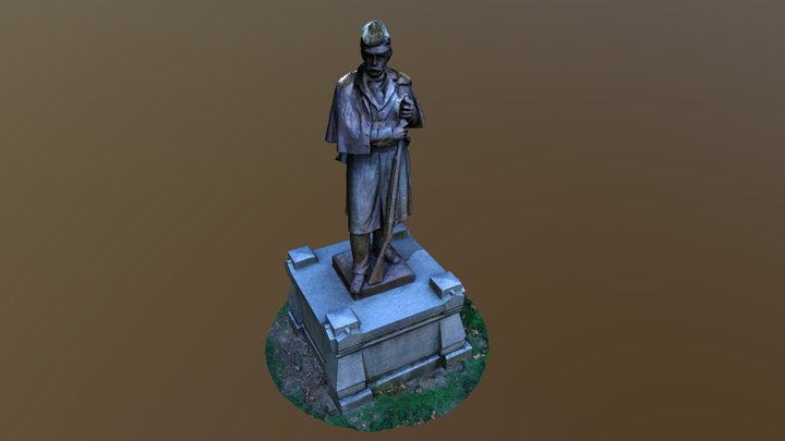 Civil War Soldier Statue 3D Model