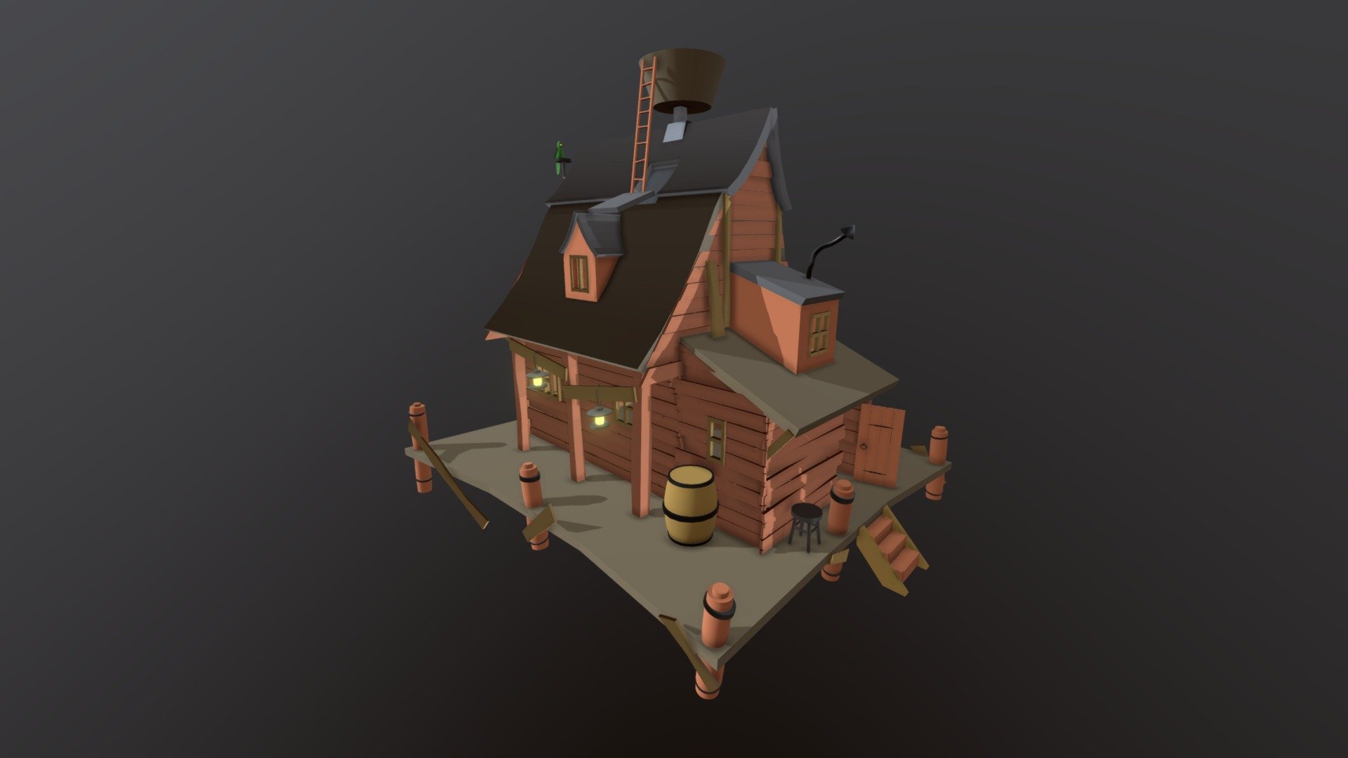 Cabin - 3D model by Sensetrigger [dc93555] - Sketchfab