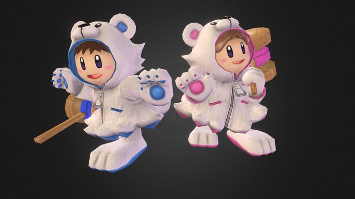 Polar Bear Climbers 3D Model