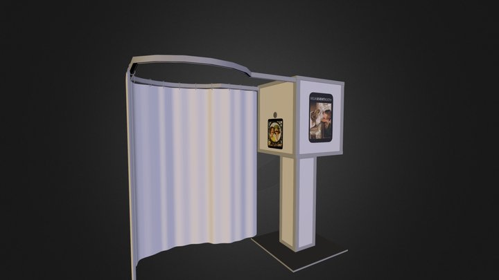 Photo Booth With Curtain 3D Model