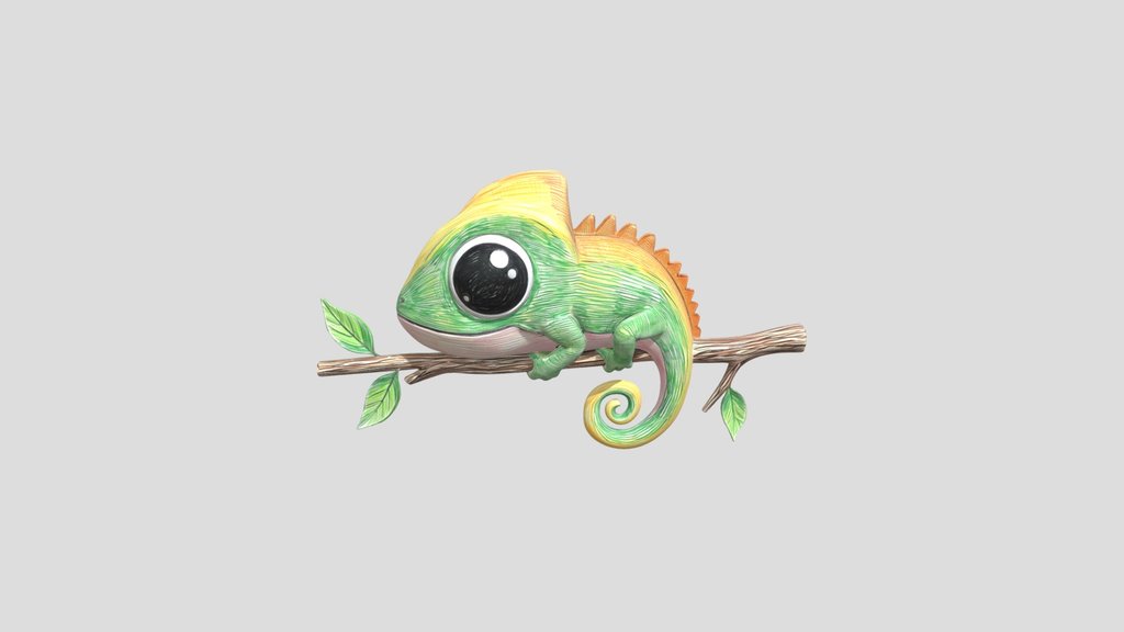 Curious Chameleon on a Branch