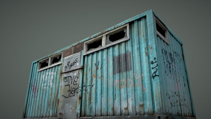 Container Barrack - Game ready scan 3D Model