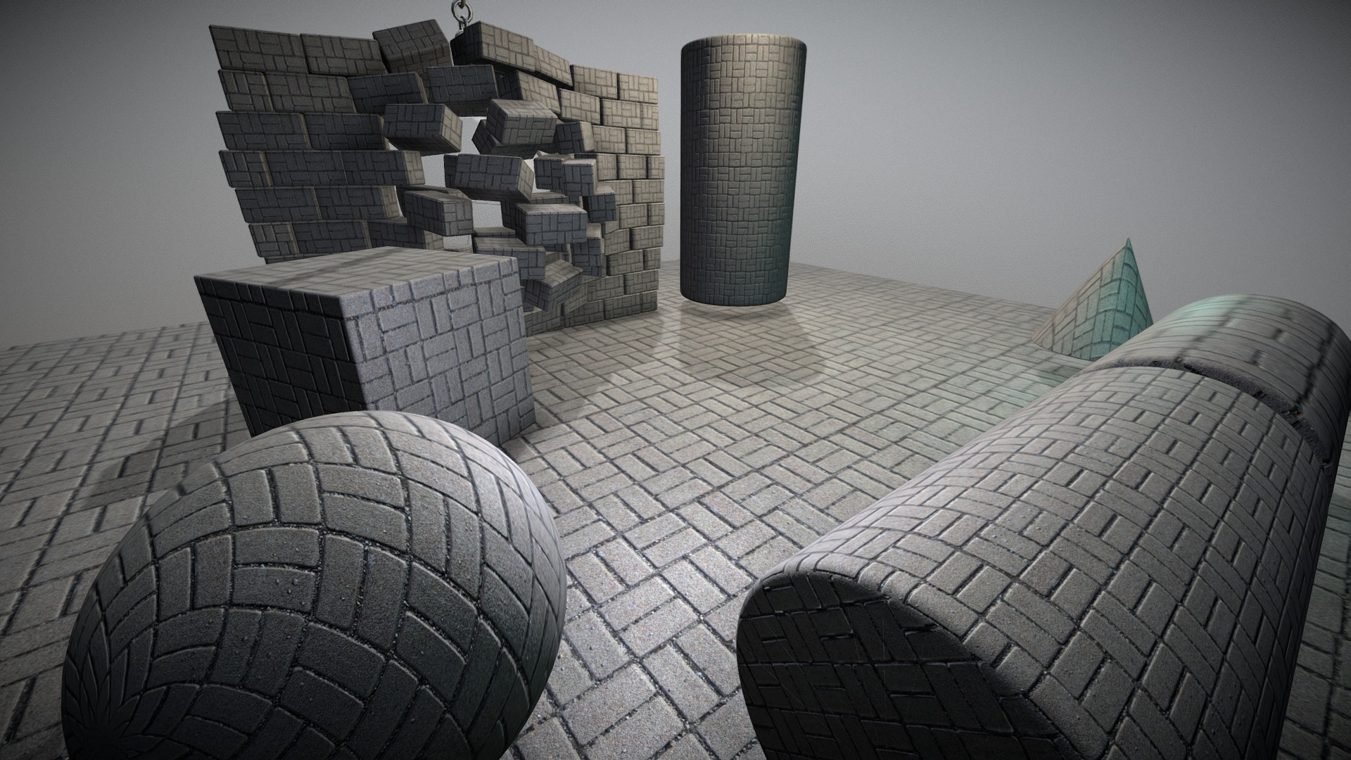 3D model Cobblestone 7 / Texture Set (18) - This is a 3D model of the Cobblestone 7 / Texture Set (18). The 3D model is about a group of stacked stone blocks.