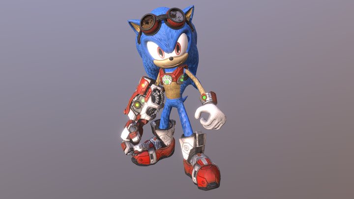Futuristic Steampunk Sonic 3D Model