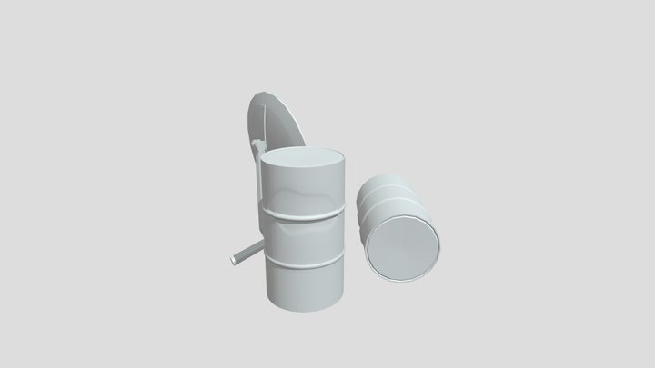 Barrel And Dish 3D Model