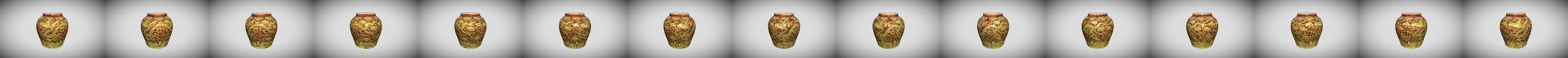 岐阜現代陶芸美術館 | 3Dコレクションギャラリー | 黄地紅彩雲龍文壺