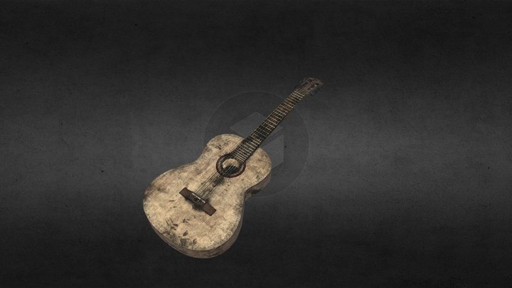 Акустическая гитара(Acoustic guitar) 3D Model