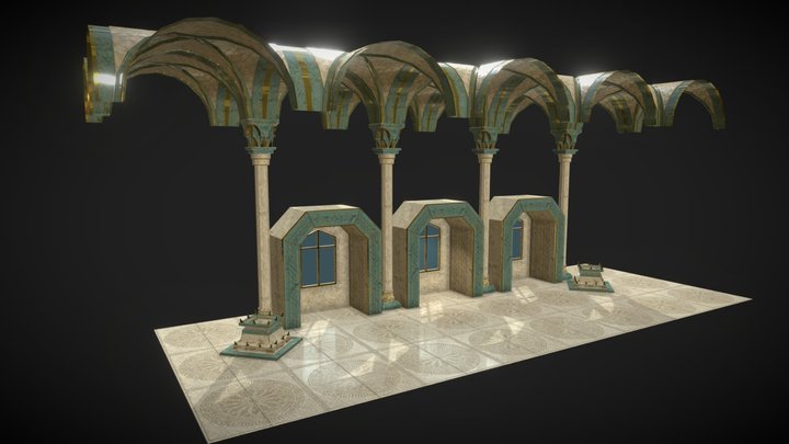 Modular Castle Assets Material 3D Model