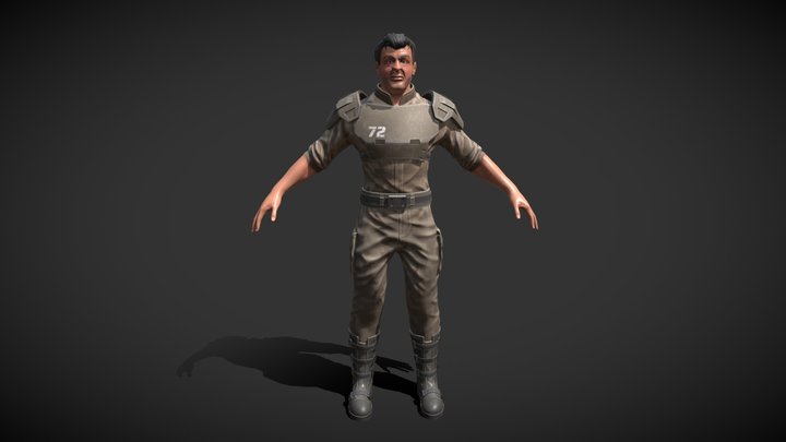 Space Rambo Low Poly A pos 3D Model