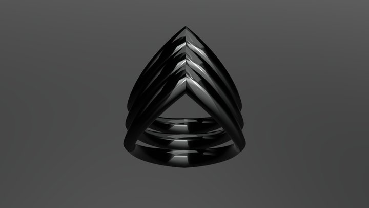 Triple Ring Design 3D Model