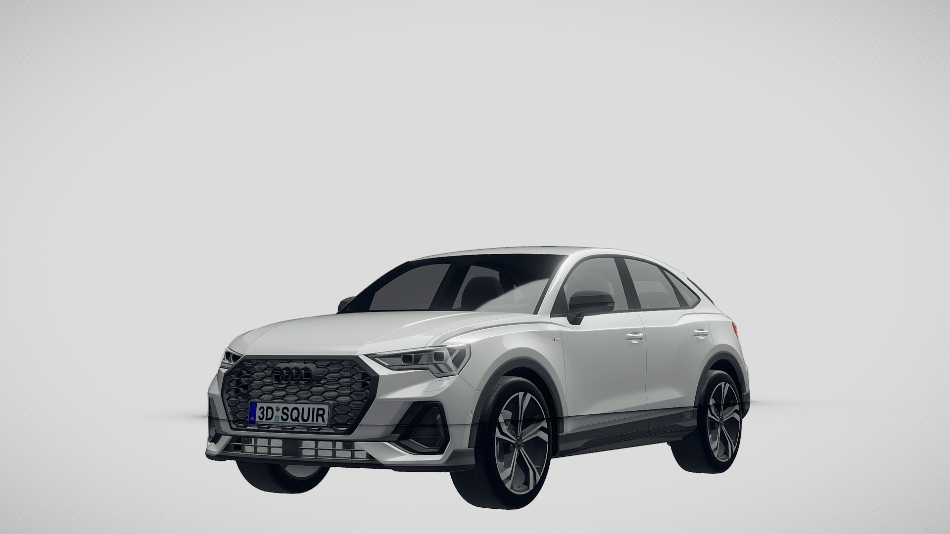 3D model Audi Q3 Sportback 2020 - This is a 3D model of the Audi Q3 Sportback 2020. The 3D model is about a white car with a black background.