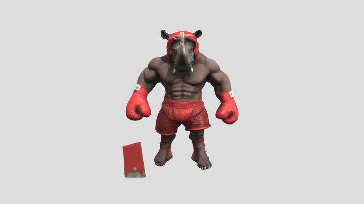 Rhino Boxing Brainrot – Modèle 3D gratuit STL