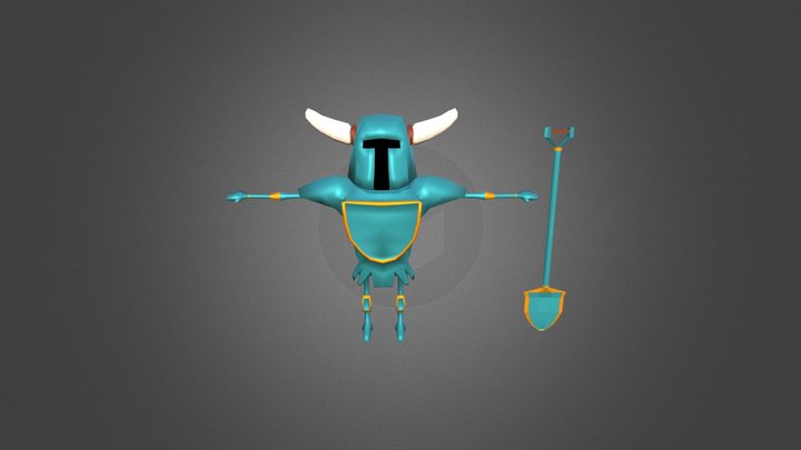 Shovel Knight Low Resolution 001 - metal 3D Model