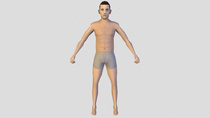 PS1 Style Character - Male Base mesh 3D Model
