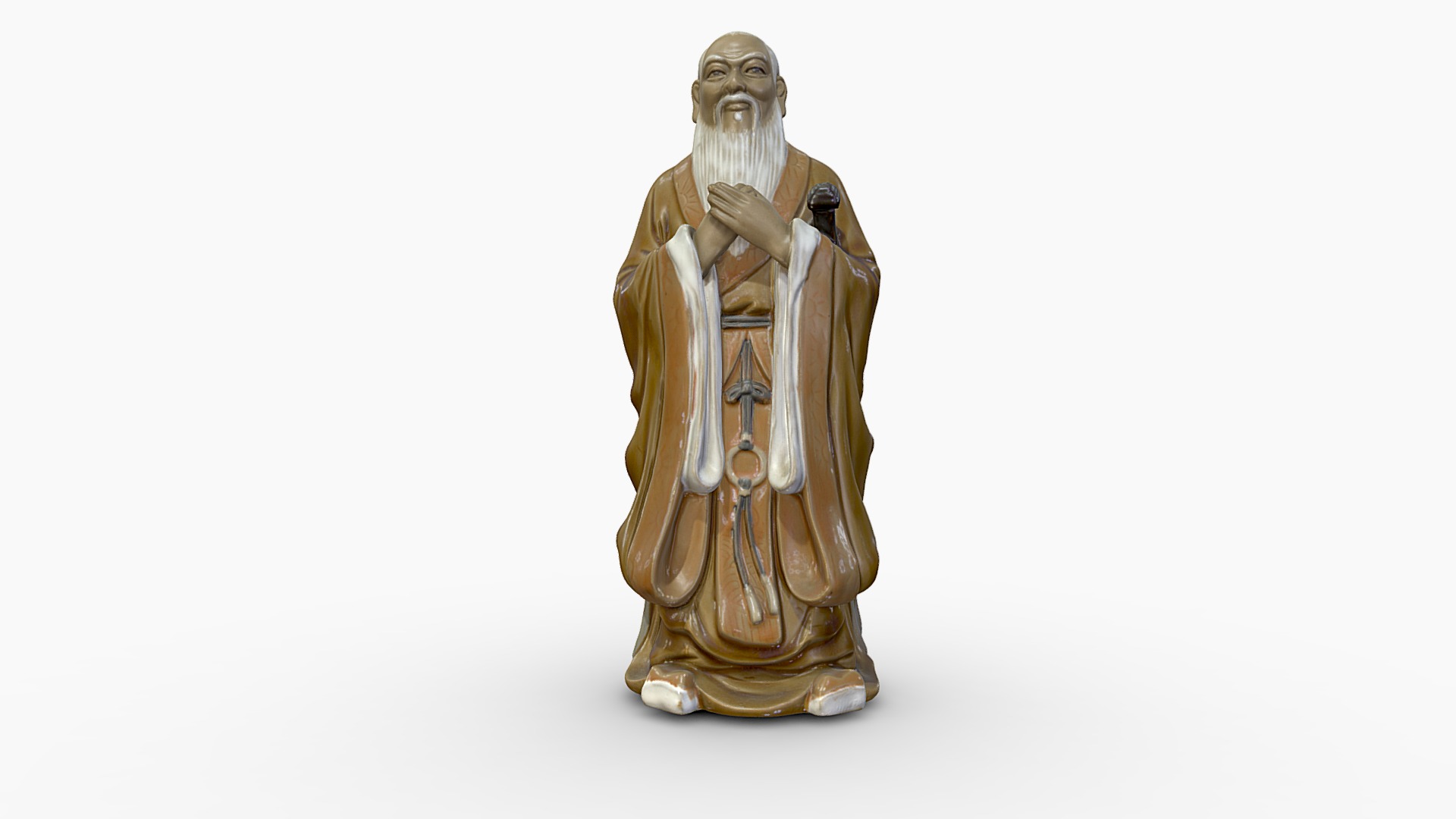 3D model Chinese - This is a 3D model of the Chinese. The 3D model is about a golden statue of a person.